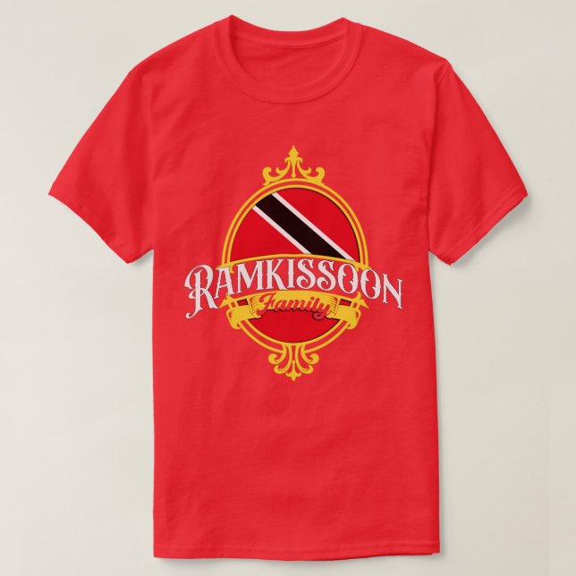 Ramkissoon Family Trinidad and Tobago Flag T-Shirt (Design Front)