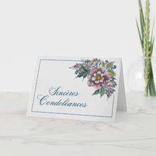 Ramo de Peonías Malvas Tarjeta de Condolencias Card