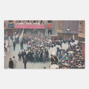 Ramon Casas - The Corpus Christi Procession Rectangular Sticker