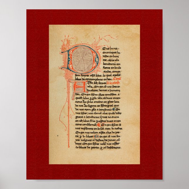 Ramon Llull: 13th Century Illuminated Manuscript Poster (Front)