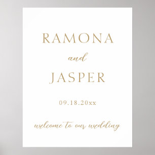 Ramona Gold Minimal Elegant Wedding Poster