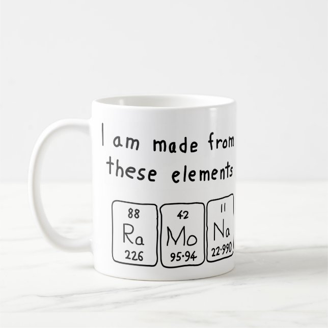 Ramona periodic table name mug (Left)