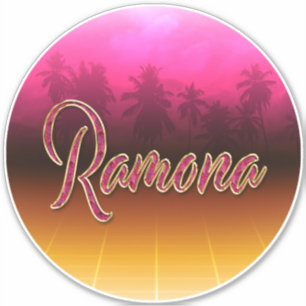 Ramona Vorname Name golden pink Aufkleber Sticker