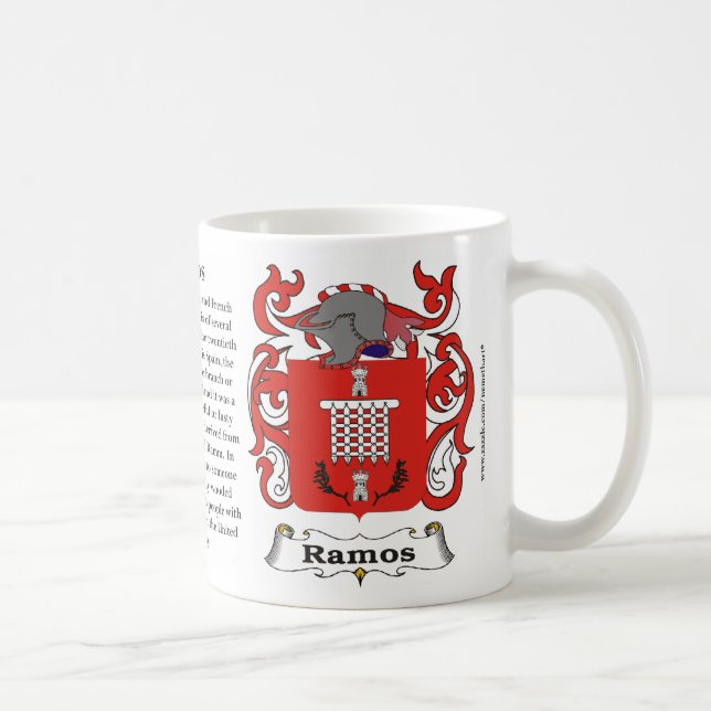 Ramos Family Crest including the History and Meani Coffee Mug (Right)