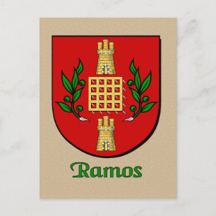 Ramos Family Heraldic Shield Postcard