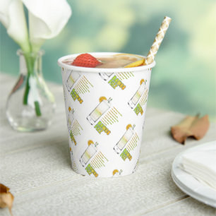 Ramos Gin Fizz Cocktail Recipe Art Paper Cups