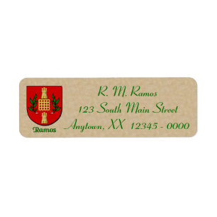 Ramos Heraldic Shield Return Address Label