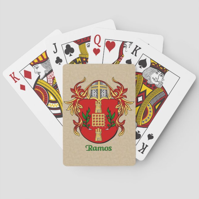 Ramos Heraldic Shield with Mantling Playing Cards (Back)