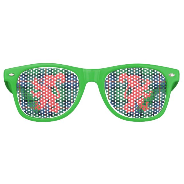 Rampant Lion / Ancient Sutherland Tartan Retro Sunglasses (Front)