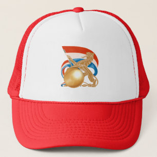 Rampant Lion Netherlands flag gear Trucker Hat