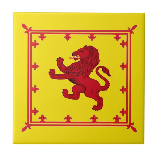 Rampant lion, Scotland's ancient flag Ceramic Tile (Front)