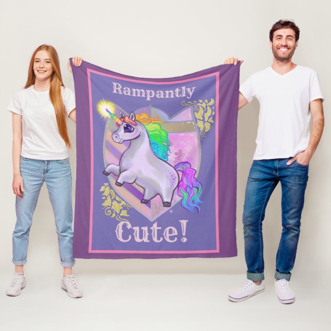 Rampantly Cute Unicorn Fleece Blanket (In Situ)