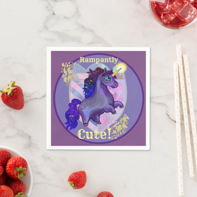 Rampantly Cute Unicorn  Napkin (Insitu)