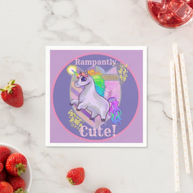 Rampantly Cute Unicorn  Napkin (Insitu)