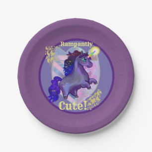 Rampantly Cute Unicorn Paper Plate