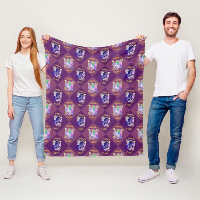 Rampantly Cute Unicorn Renaissance Fleece Blanket (In Situ)