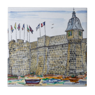 Ramparts  & Gate of Concarneau   Brittany, France Tile