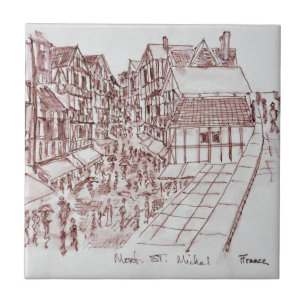 Ramparts, Mont Saint-Michel Normandy, France Tile
