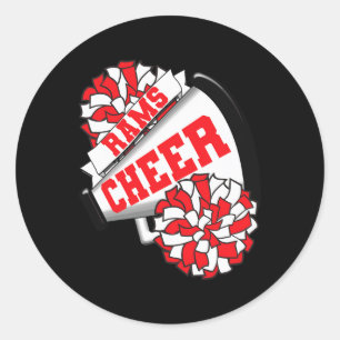 Rams Cheer Ck To School Cheerleading Spirit R Classic Round Sticker