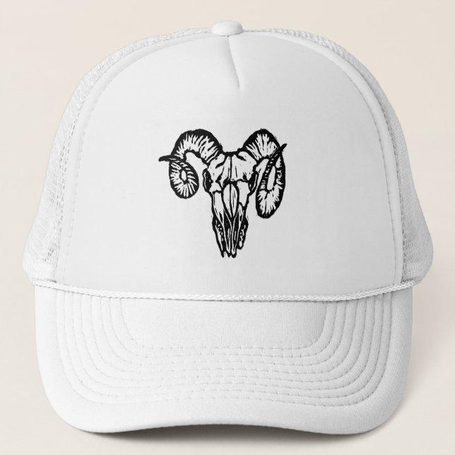 Ram's Head Trucker Hat (Front)
