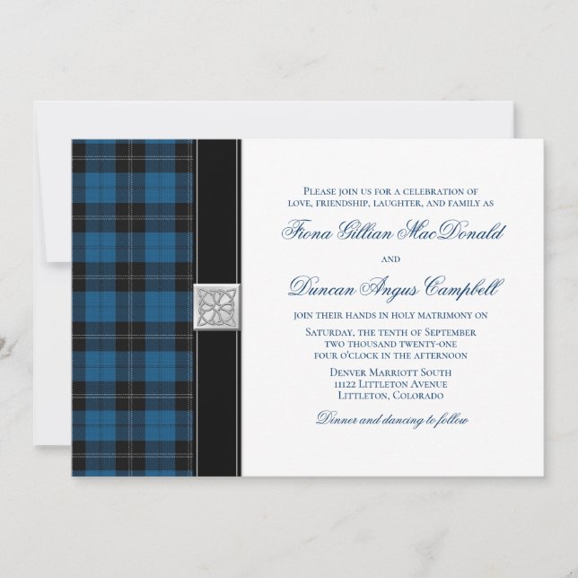 Ramsay Hunting Tartan Celtic Wedding Invitation (Front)