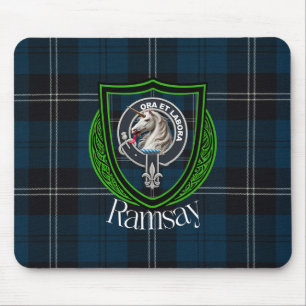 Ramsay Scottish Clan Tartan and Crest  Mouse Pad