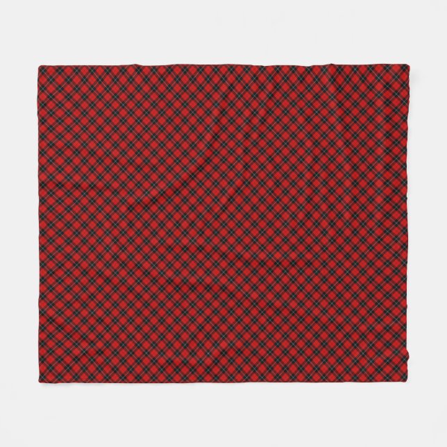 Ramsay tartan red black plaid fleece blanket (Front (Horizontal))