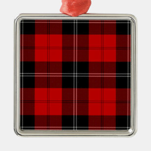 Ramsay tartan red black plaid metal tree decoration