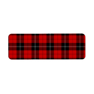 Ramsay tartan red black plaid return address label