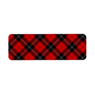 Ramsay tartan red black plaid return address label