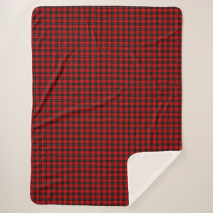 Ramsay tartan red black plaid sherpa blanket
