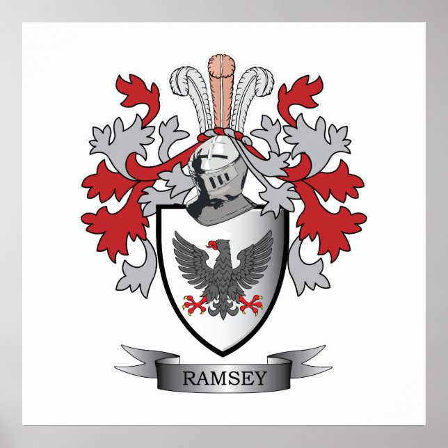Ramsey Family Crest Coat of Arms Poster (Front)