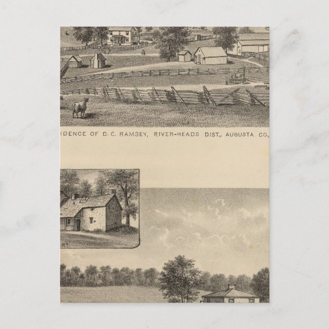 Ramsey, Williams residences Postcard (Front)