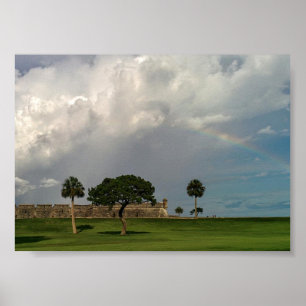 Ranbow over Castillo de San Marcos Poster