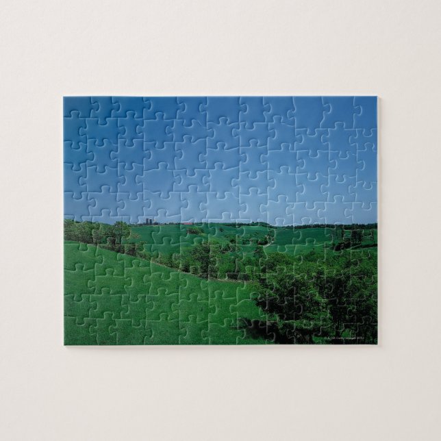 Ranch and Grassy Plain Jigsaw Puzzle (Horizontal)