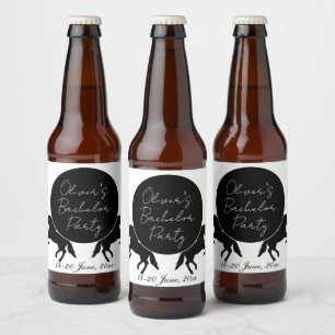 Ranch and Rides Themed Bachelor Party Beer Bottle Label