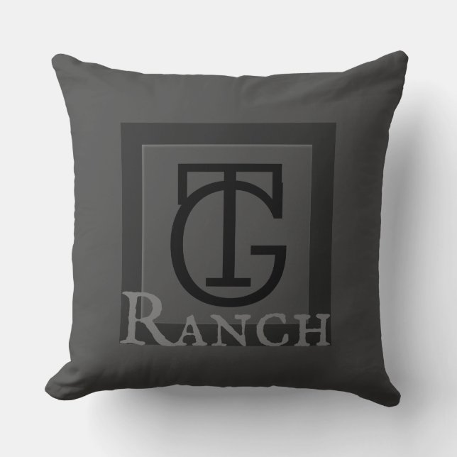 Ranch Cattle Brand Custom Initials Cushion (Front)
