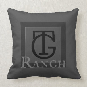 Ranch Cattle Brand Custom Initials Cushion