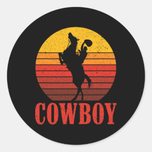 Ranch Cowboy Horseback Riding Rodeo Gift Cowboy  Classic Round Sticker