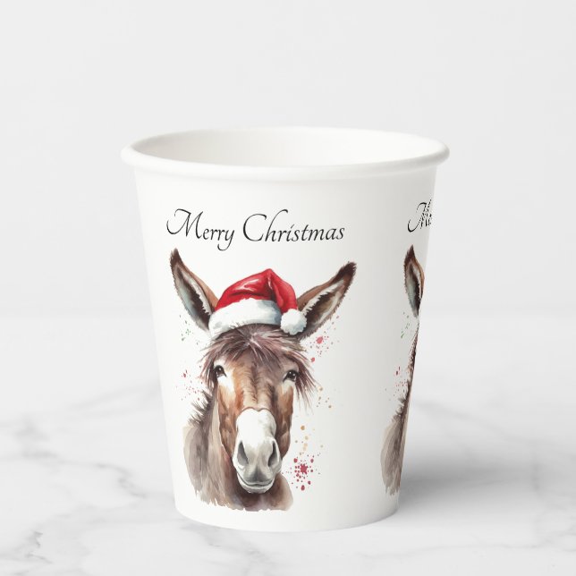 Ranch Donkey Christmas Drink Station Paper Cups (Front)