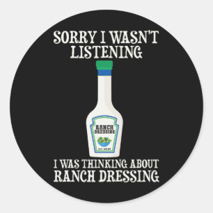 Ranch Dressing Ranch Salad Dressing Halloween Cond Classic Round Sticker