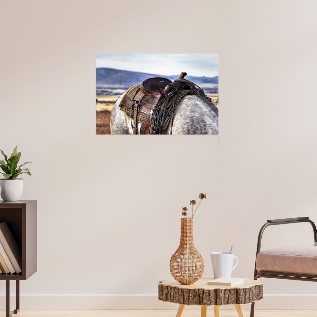 Ranch Horse & Saddle Print Poster Artwork Mural (Living Room 3)