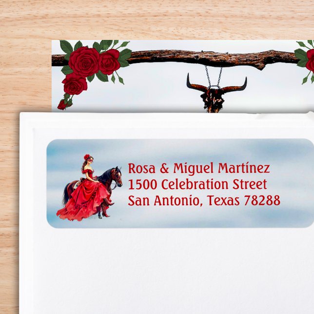 Ranch Masquerade Quinceañera Return Address Label (Ranch Masquerade Quinceañera Return Address Label)