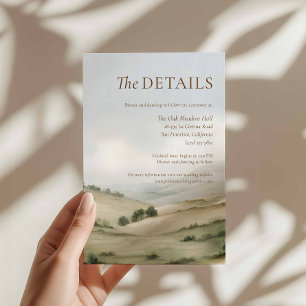 Ranch Outdoor Wedding Details Card