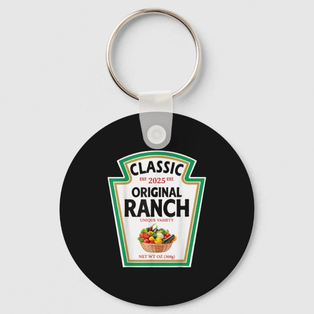 Ranch Sauce Green Salad Dressing Condiment Diy Hal Key Ring (Front)
