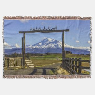 RANCH VIEW OF SHASTA THROW BLANKET