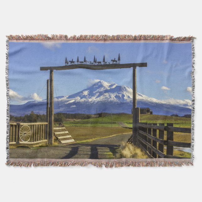 RANCH VIEW OF SHASTA THROW BLANKET (Front)