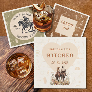Ranch Wedding Hitched Customized Paper Napkin
