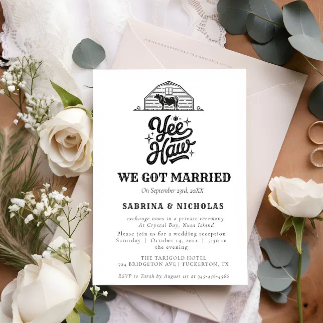 Ranch Western Country Cowboy Wedding Elopement Invitation | Zazzle