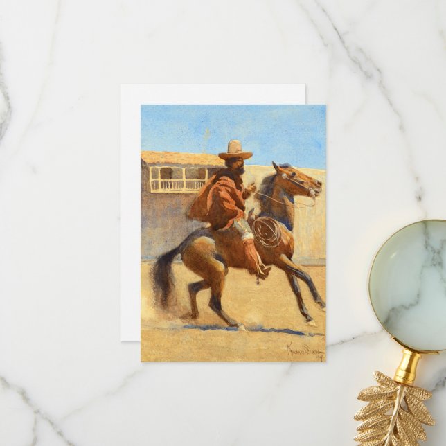 Ranchero of Old California by Maynard Dixon Thank You Card (Front/Back In Situ)